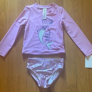 Carter’s toddler girl mermaid rash guard set